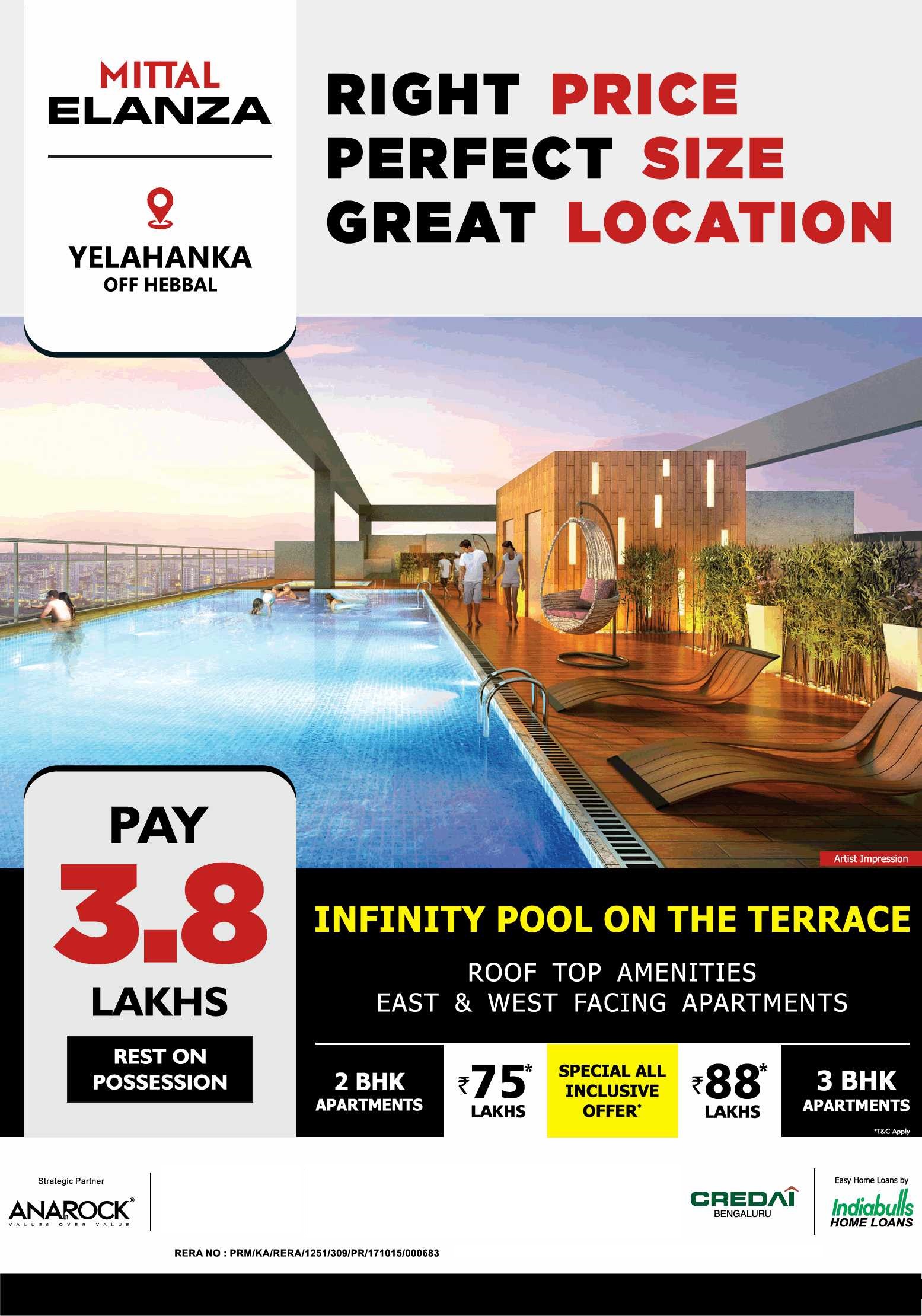 Book apartments with infinity pool on the terrace at Mittal Elanza in  Bangalore